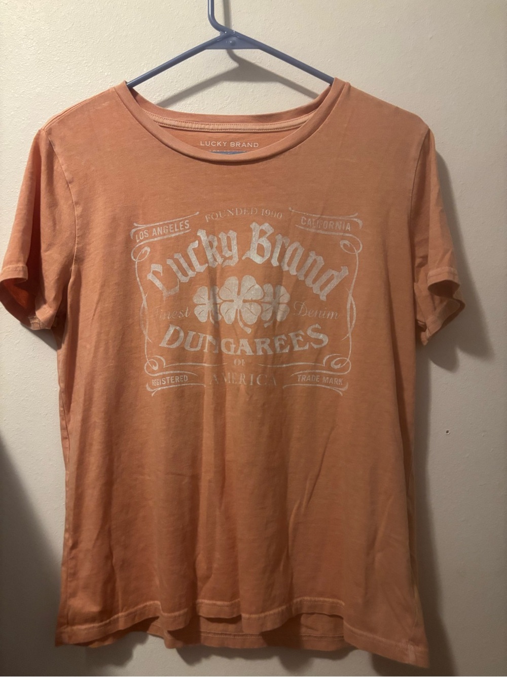 Lucky Brand Men’s Peach/White Graphic Short-Sleeve Tee